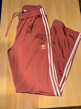 adidas salmon  Jogger Pants with White 3-Stripes